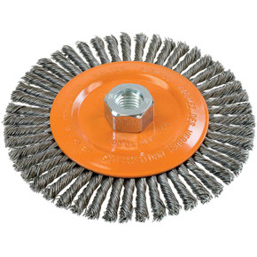 Walter 13K604 6x1/4x5/8-11 Stringer Bead Wire Wheel Brush with Knot Twisted Wire .02 for Steel