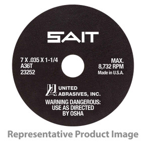 United Abrasives SAIT 23250 7x1/16x1-1/4 A36T Tool Room Aggressive Cutting Cut-off Wheels, 50 pack