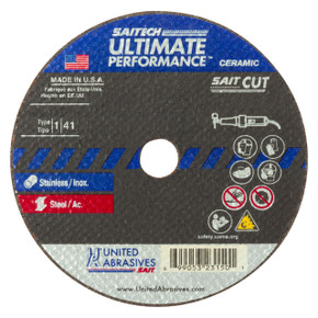 United Abrasives SAIT 23171 4x.035x1/4 Saitech Ultimate Performance Premium Cut-off Wheels, 100 pack