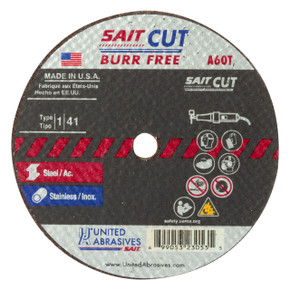 United Abrasives SAIT 23021 2-1/2x1/16x3/8 A60T Burr Free Thin High Speed Cut-off Wheels, 50 pack