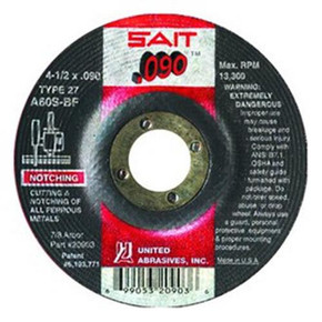 United Abrasives SAIT 20905 6x.090x7/8 A60S General Purpose Cutting Notching Wheels, 25 pack