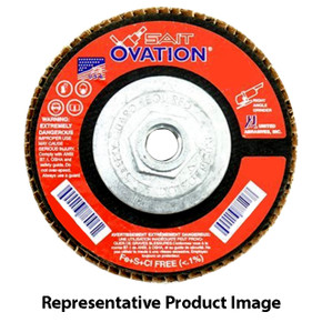 United Abrasives SAIT 78125 5x5/8-11 Ovation Type 27 With Hub High Density Zirconium Flap Discs 36 Grit, 10 pack