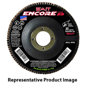 United Abrasives SAIT 71271 7x7/8 Encore Type 29 General Purpose No Hub Zirconium Flap Discs 120 Grit, 10 pack
