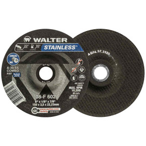 Walter 08F602 6x1/8x7/8 STAINLESS Superior Contaminant Free Cutting Grinding Wheels Type 27, 25 pack
