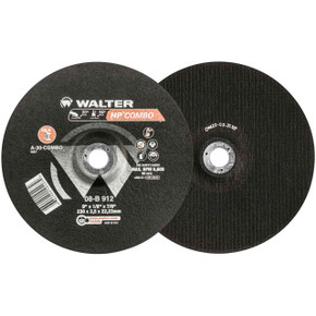 Walter 08B912 9x1/8x7/8 HP Combo High Performance Cutting Grinding Wheels Type 27 Grade A-30, 25 pack