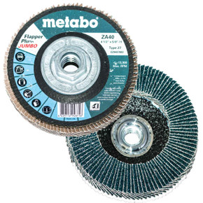 Metabo 629427000 4.5" x 5/8" - 11 Flapper Plus Jumbo Abrasives Flap Discs 80 Grit, 5 pack