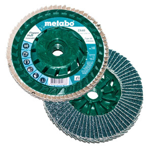 Metabo 629454000 6" x 5/8" - 11 Flapper Plus Trimmable Abrasives Flap Discs 80 Grit, 5 pack