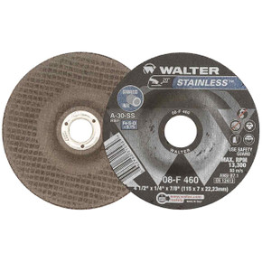 Walter 08F460 4-1/2x1/4x7/8 Stainless Superior Contaminant Free Cutting Grinding Wheels Type 27, 25 pack