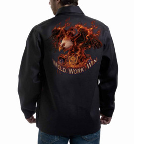 Tillman 9063 30" 9 oz. ONYX FR Cotton Jacket "Weld.Work.Win" Logo, Medium