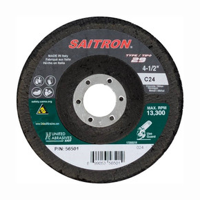 United Abrasives-SAIT 56500 Saitron® Silicon Carbide (Type 29) 4-1/2" x 7/8", 16 Grit, 10 Pack