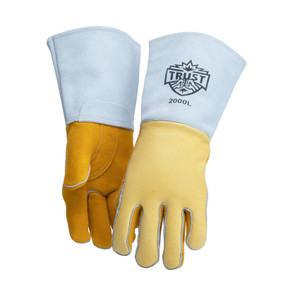 Trust Protection 2000L  Super Premium Gold Deerskin Stick Welders Glove, Large