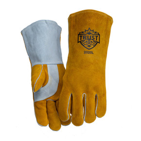 Trust Protection 2020L Premium Side Split Cowhide Foam Lined Stick Welders Gloves, Large