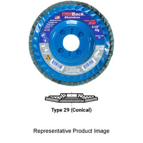 United Abrasives-SAIT 70846 4-1/2x7/8 TrimBack Stainless Flap Discs, Type 29, 60 Grit, 10 Pack