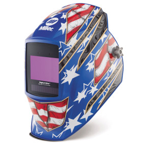 Miller 296770 Digital Elite Auto Darkening Welding Helmet with ClearLight 4x Lens, Stars and Stripes