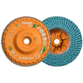 Walter 06U506 5x5/8-11 Enduro-Flex ALU Spin-On Discs High Performance Flap Disc for Aluminum Grit 60 Type 27S, 10 pack