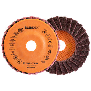 Walter 15I518 5x7/8 Blendex Flap Disc Eco-Trim Backing 180 Grit Medium Maroon Type 27, 10 pack