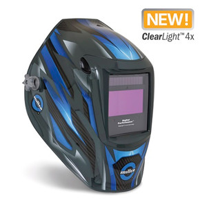 Miller 299616 Digital Performance Welding Helmet with ClearLight 4x Lens, Carbon Edge