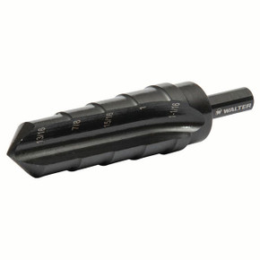 Walter 01W153 13/16" - 1-1/16" (by 1/16") Multi-Step Reamer, 3/8" 3-Flats Reduced Shank, ICECUT Coating