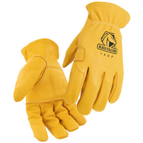 Black Stallion 18DP Double Palm Grain Deerskin Drivers Gloves, Large