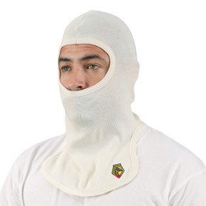 Black Stallion MH300 Meta-Aramid / FR Viscose Knit Balaclava with Front and Back Drapes, Single Layer