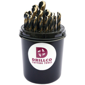 Drillco 400NW29 29 Piece Drill Pal Set, 135° HSS Heavy Duty Nitro Jobber Drill 400N, 1/16" - 1/2" (by 64ths)