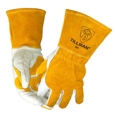 Tillman 50 Top Grain Split Cowhide Fleece Lined MIG Welding Gloves, Large