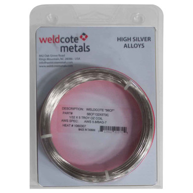 Weldcote Metals 56 Cadmium Free silver solder Size: 1/32" 5 Troy Oz.