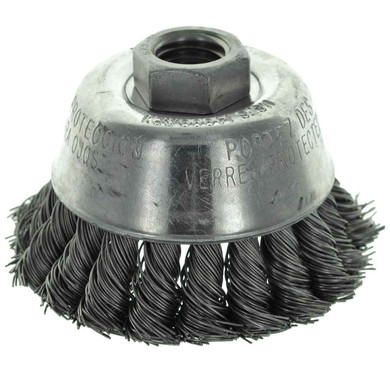 United Abrasives SAIT 03501 2-3/4x.014x5/8-11 Carbon Steel Small Cup Brush KNOT Wire, 6 pack