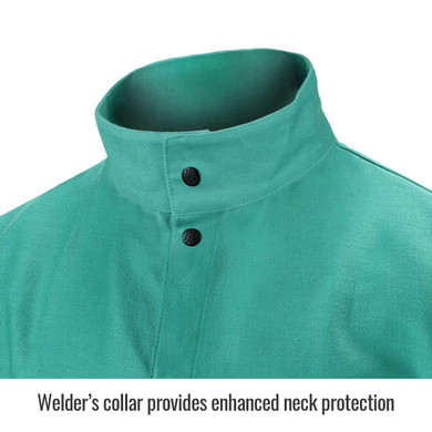 Black Stallion F9-30C TruGuard 200 FR Cotton Welding Jacket, Green, 6X-Large