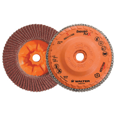 Walter 06B454 4-1/2x5/8-11 Enduro-Flex Spin-On Flap Discs with Eco-Trim Backing 40 Grit Type 27S, 10 pack