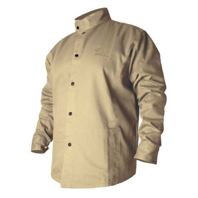 Black Stallion BXTN9C BSX Flame-Resistant Cotton Welding Jacket, Khaki, Large