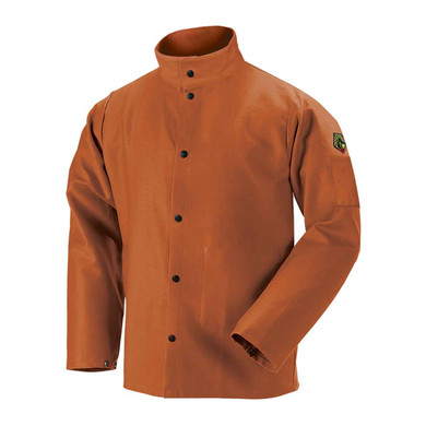 Black Stallion FB2-30C TruGuard 200 FR Cotton Welding Jacket, Brown, X-Large