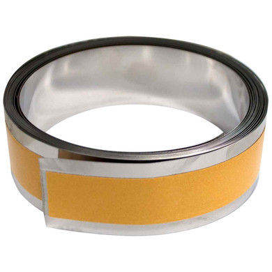 Walter 07T100 16' x 1-5/8" Stainless Steel Tape Inox Adhesive Tape for Mitered Corner Finish