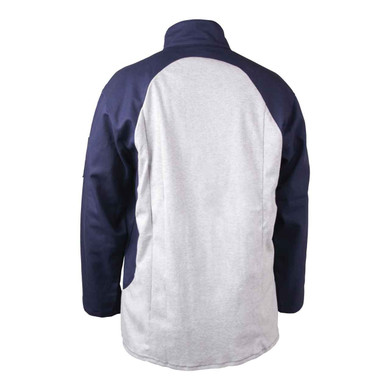 Black Stallion JF1625-NG Stretch-Back FR Cotton Welding Jacket, Navy/Gray, Large