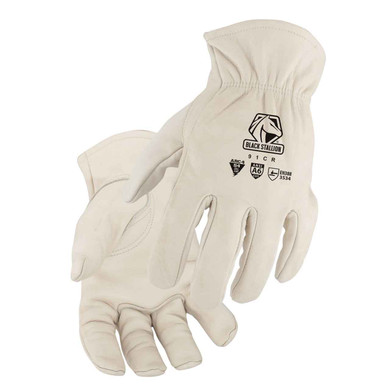 Black Stallion 91CR A6 Cut Resistant Grain Cowhide Drivers Glove, Medium