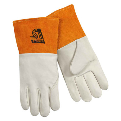 Steiner 0217 Premium Grain Cowhide MIG Welding Gloves, Unlined, Long Cuff, Medium