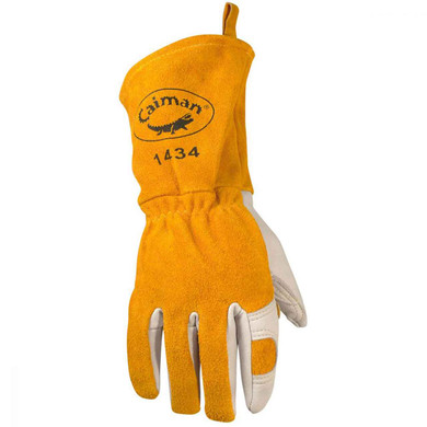 Caiman 1434 Cow Grain, Kontour Pattern, Fleece Insulated, MIG Stick Glove, Large