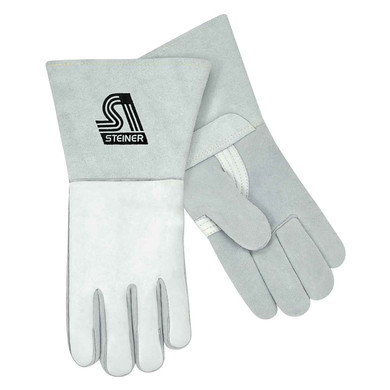 Steiner 7502 Premium Grain Elkskin Stick Welding Gloves ThermoCore Foam Lined Back Large