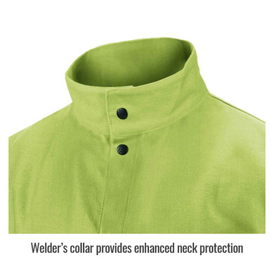 Black Stallion FL9-30C TruGuard 200 FR Cotton Welding Jacket, Lime, Large