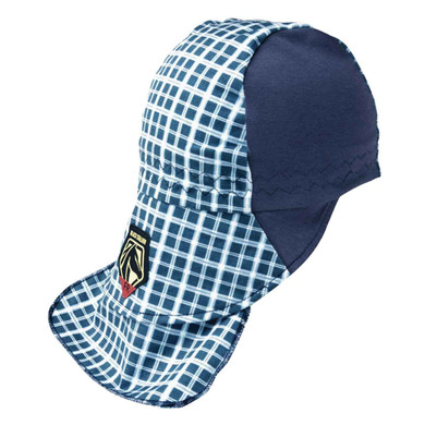 Black Stallion AH1730-BL FR Cotton Welding Cap with Hidden Bill Extension, Blue Plaid, Medium