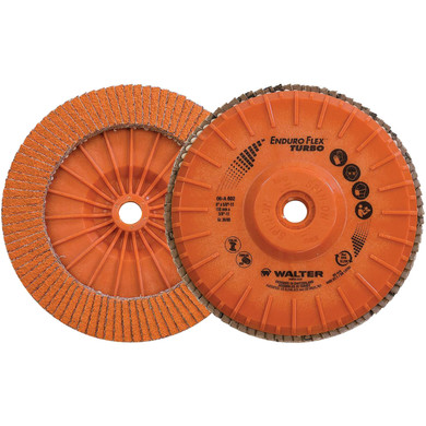 Walter 06A602 6x5/8-11 Enduro-Flex Turbo Spin-On Discs Fast Grinding Blending Flap Disc Grit 36/60 Type 27S, 10 pack