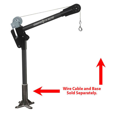 OZ CompOZite-Elite Carbon Fiber Davit Crane with Manual Brake Winch, Load Capacity 1200 lbs, OZ1200DAV