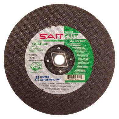 United Abrasives SAIT 23235 7x3/32x5/8 C24R Diamond Arbor Concrete Cut-off Wheels, 25 pack