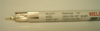 Weldcote Metals "15" 1/8" X 20" 1 lb. Tube Phos-Copper Brazing Alloy Flat