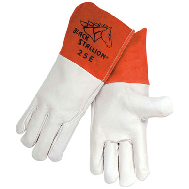 Black Stallion 25E Grain Cowhide MIG Gloves, Large