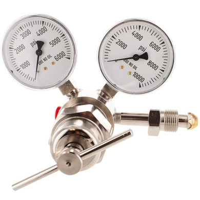 Miller Smith 826-00-09 Silverline High Pressure Analytical Brass Single Stage Regulators, 4000 PSI