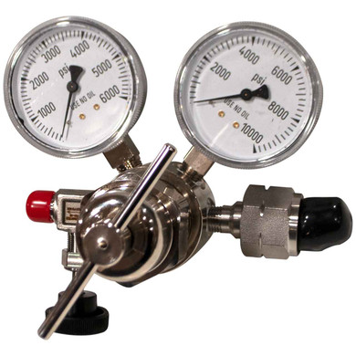 Miller Smith 827-66-27 Silverline High Pressure Analytical Brass Single Stage Regulators, 6000 PSI