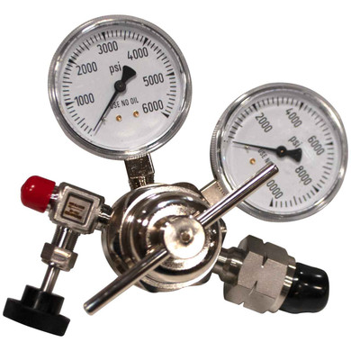 Miller Smith 827-66-27 Silverline High Pressure Analytical Brass Single Stage Regulators, 6000 PSI