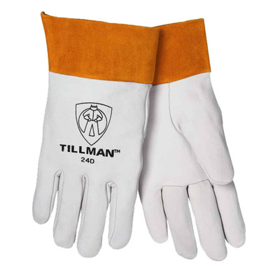 Tillman 24D Top Grain Kidskin 2" Cuff TIG Welding Gloves, Medium