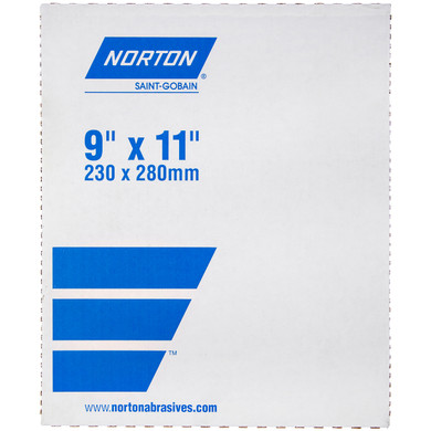 Norton 07660701309 9x11” K622 Emery Closed Coat Cloth Sanding Sheets, 100 Grit, Medium, 50 pack